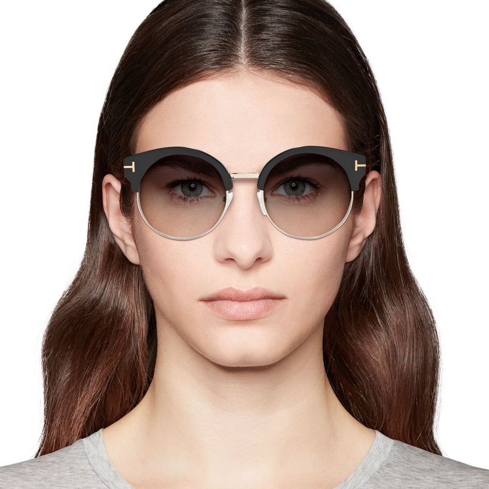 New TOM FORD Alissa Round Black Sunglasses - Picture 11 of 16